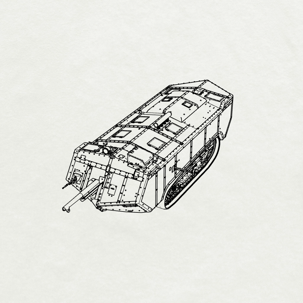 SSMODEL 371 Military Model Kit Great Britain Medium Tanks Char d'assaut 'Saint-Chamond'