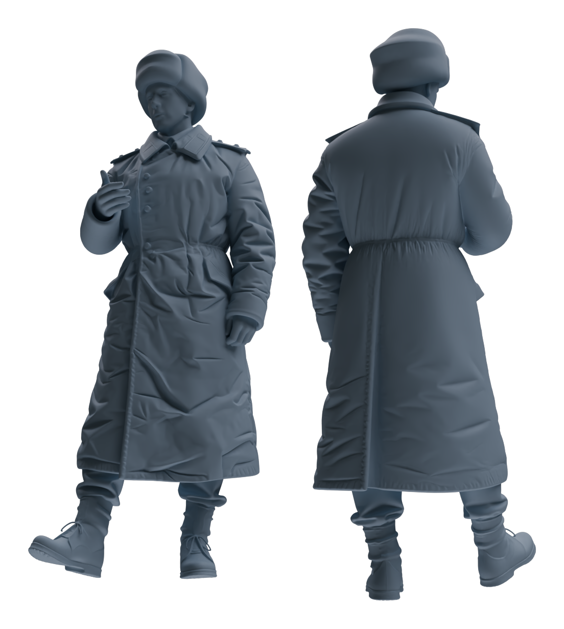 Detail view of MRY-SFW LYGR643 WWII Soviet Union Six-Person Daily Routine 2 Model