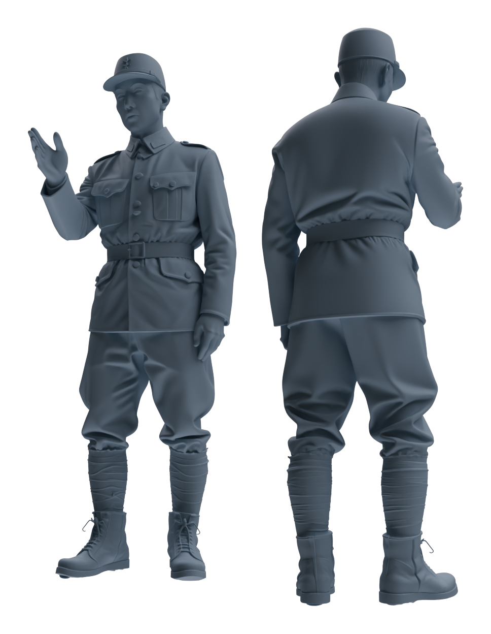 Detail view of MRY-SFW LYGR636 WWII Japanese Army Seven-Person Daily Routine 2 Model