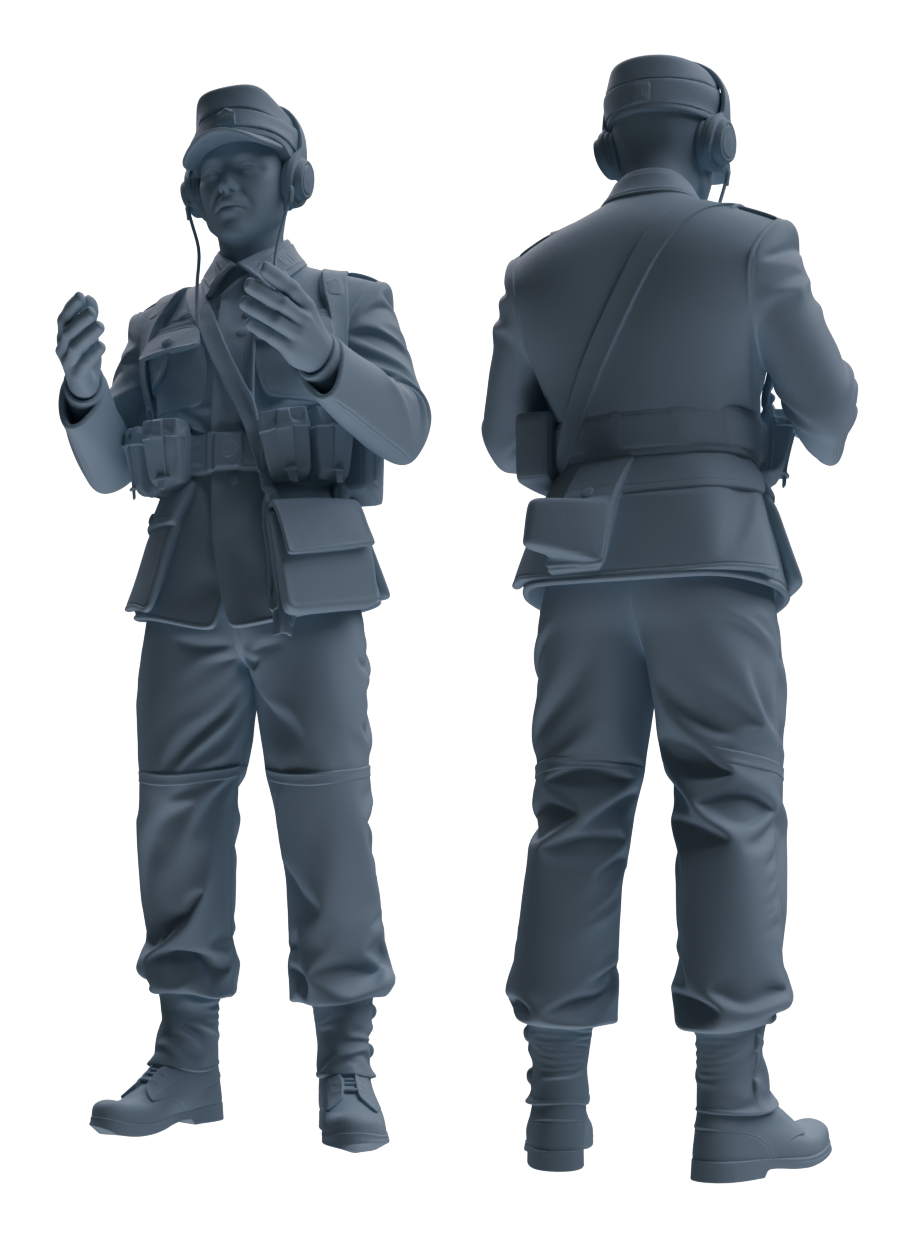 Detail view of MRY-SFW LYGR650 WWII Mine Soldier Seven-Person Daily Routine 2 Model