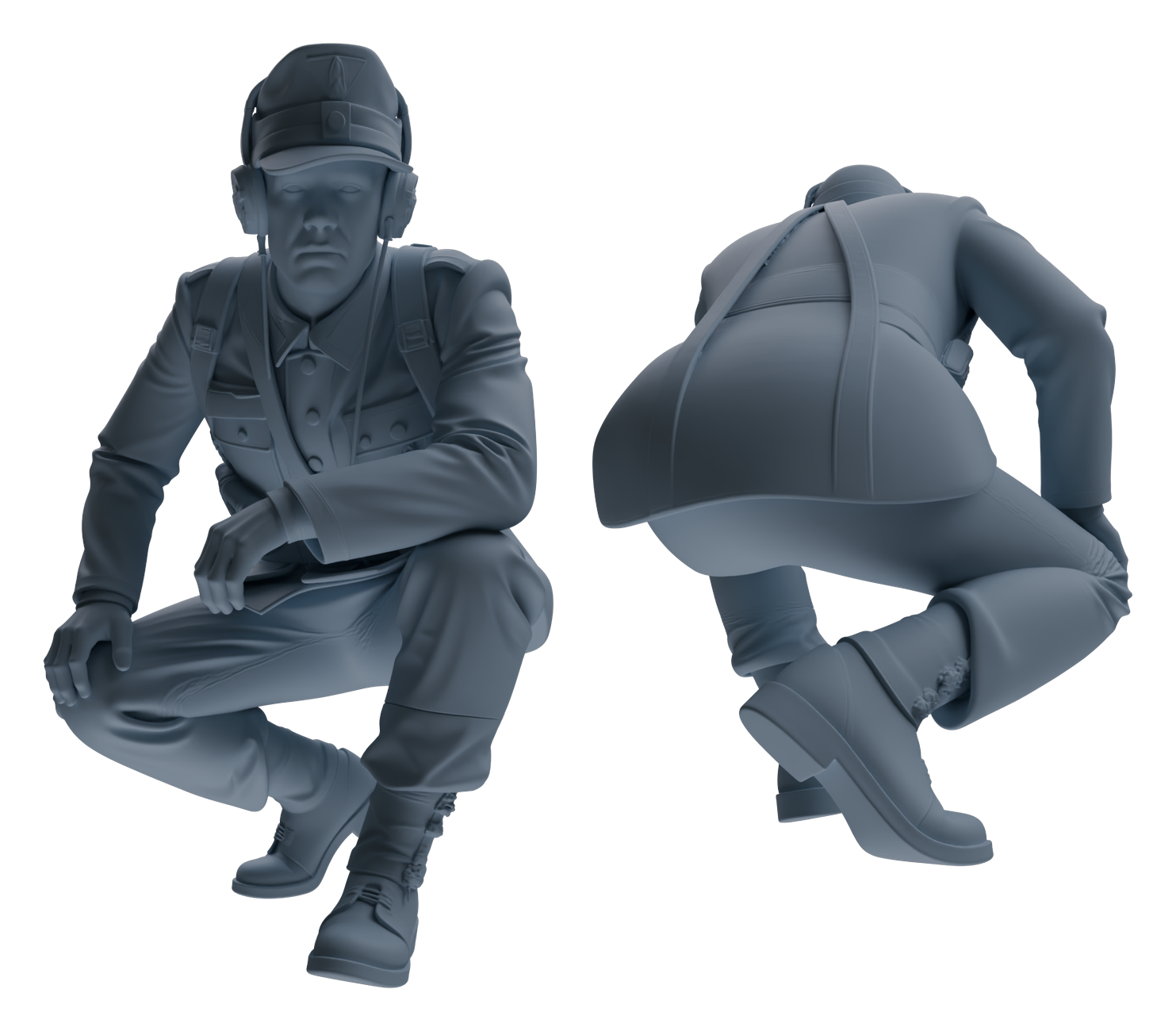 Detail view of MRY-SFW LYGR648 WWII Mine Soldier Six-Person Battle Group Model