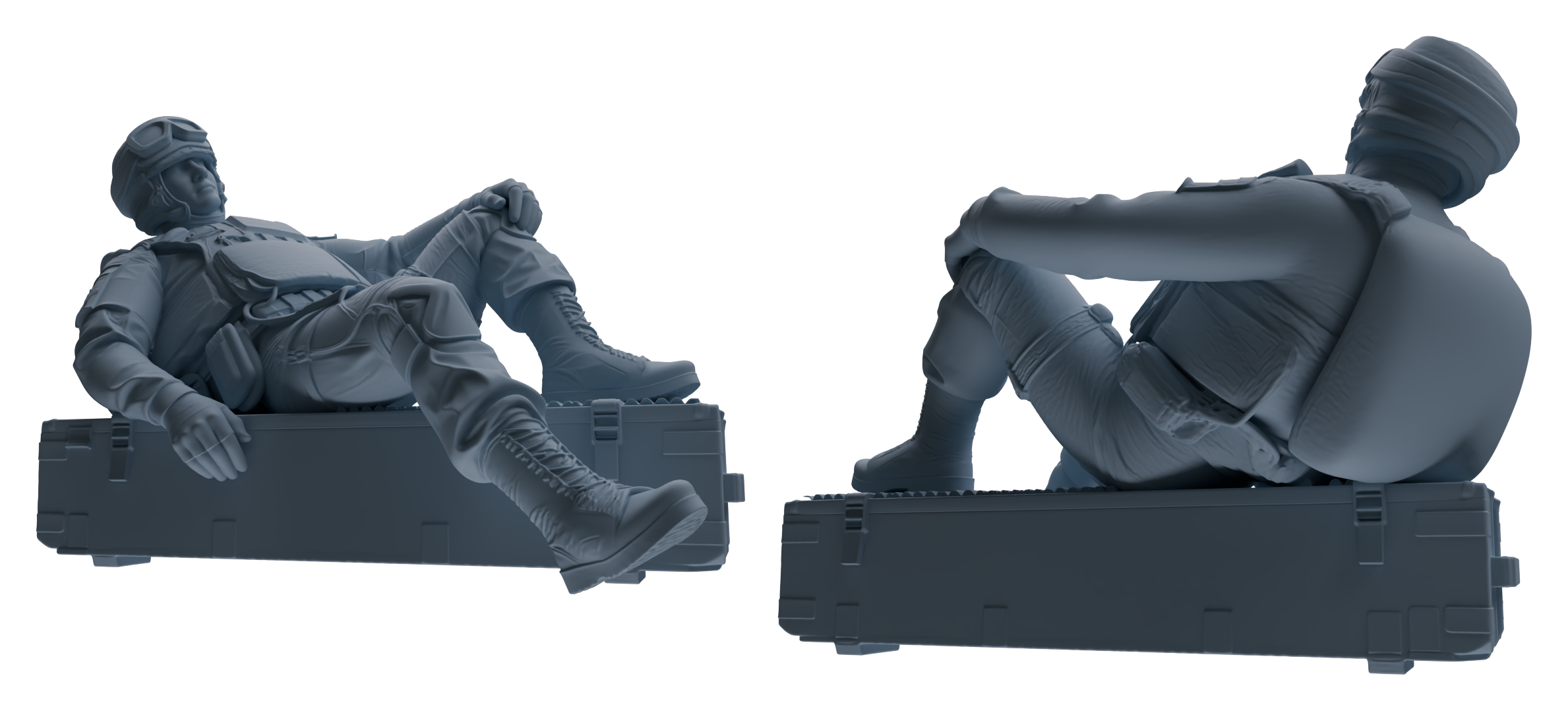 Detail view of MRY-SFW LYGR628 Modern Airborne Division Six-Person Rest Model