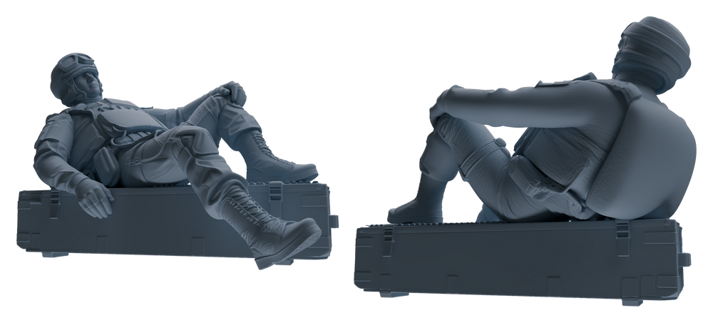 Detail view of MRY-SFW LYGR628 Modern Airborne Division Six-Person Rest Model