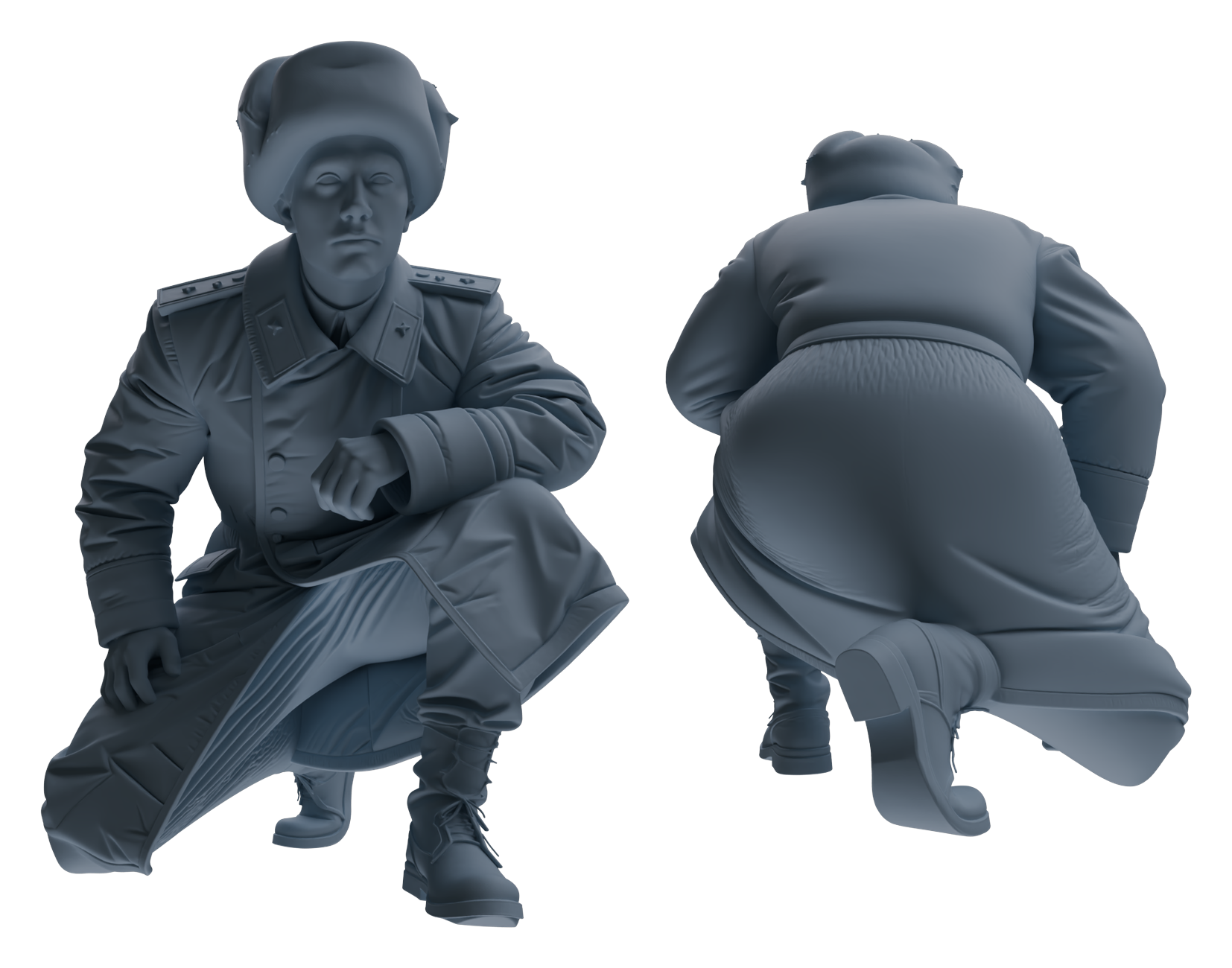 Detail view of MRY-SFW LYGR645 WWII Soviet Union Five-Person Ambush Group Model