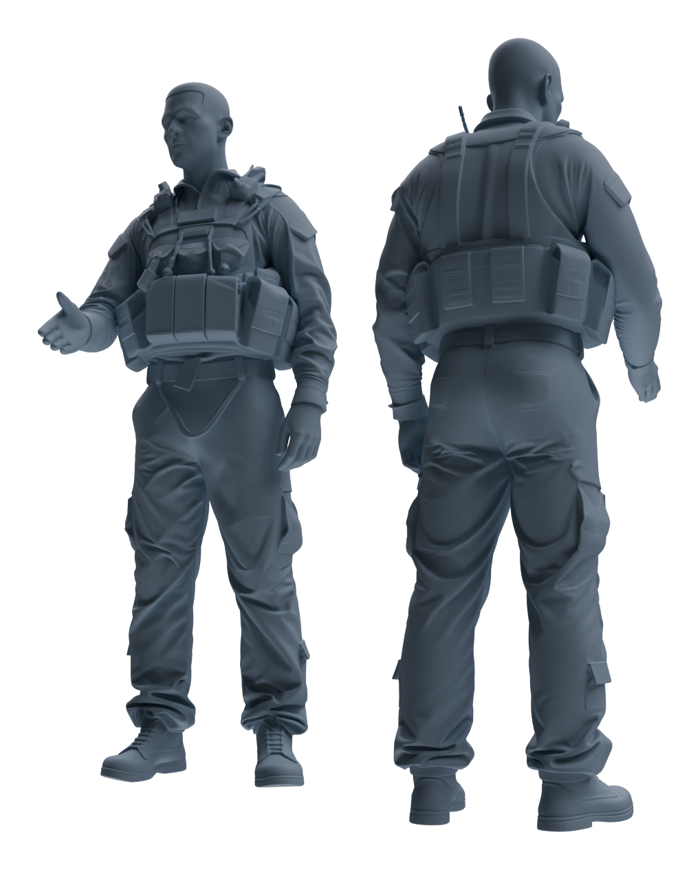 Detail view of MRY-SFW LYGR621 Modern U.S. Army Six-Person Daily 3 Model