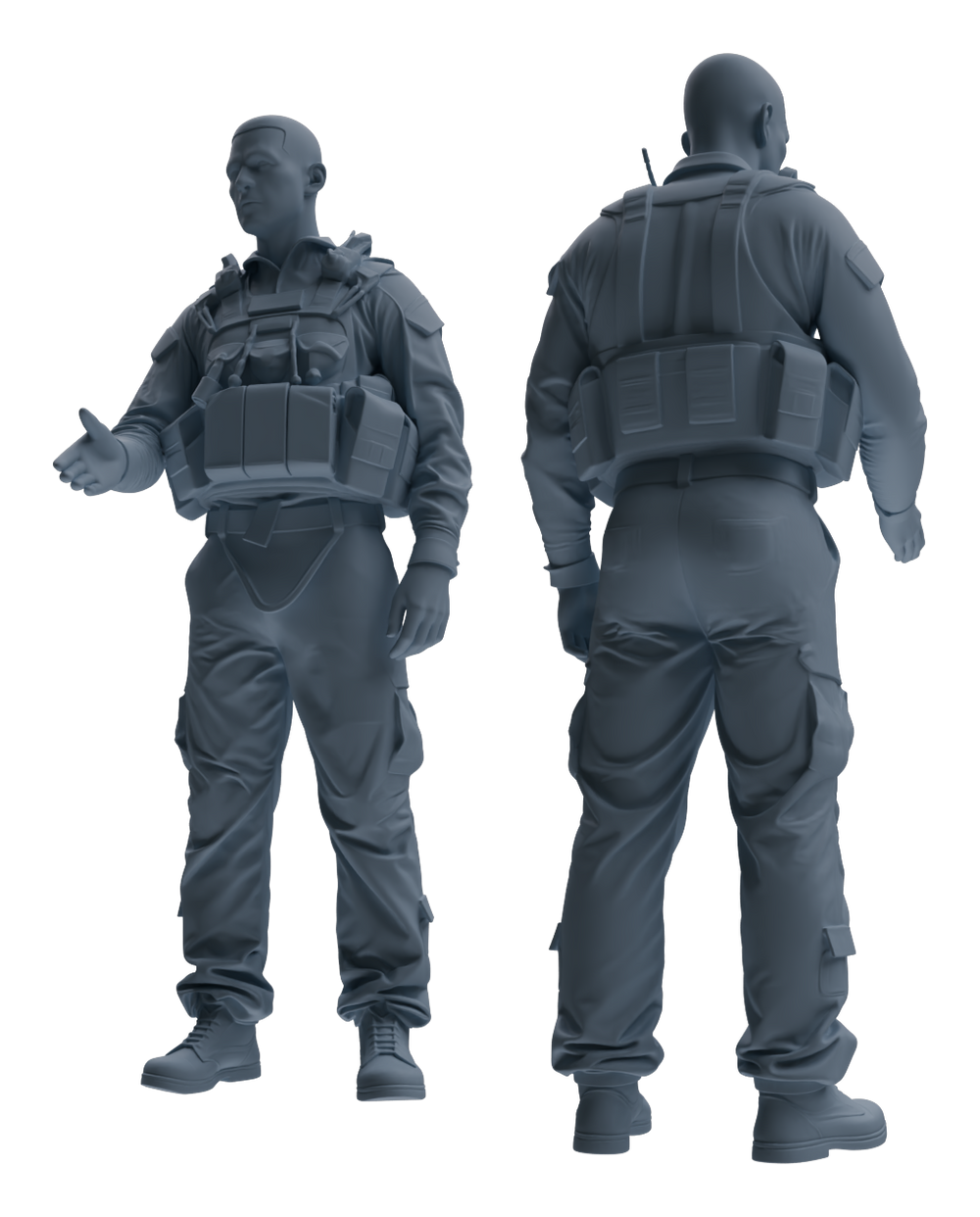 Detail view of MRY-SFW LYGR621 Modern U.S. Army Six-Person Daily 3 Model