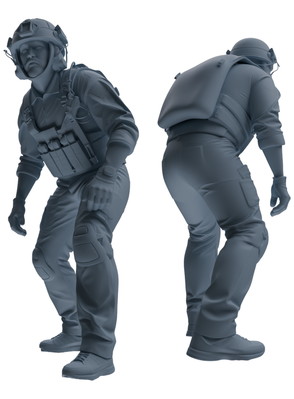 MRY-SFW SSTR031 Miniatures Soldier Model Kit 1993 Mogadishu Black Hawk Helicopter Soldier Ambush Six-Person Group