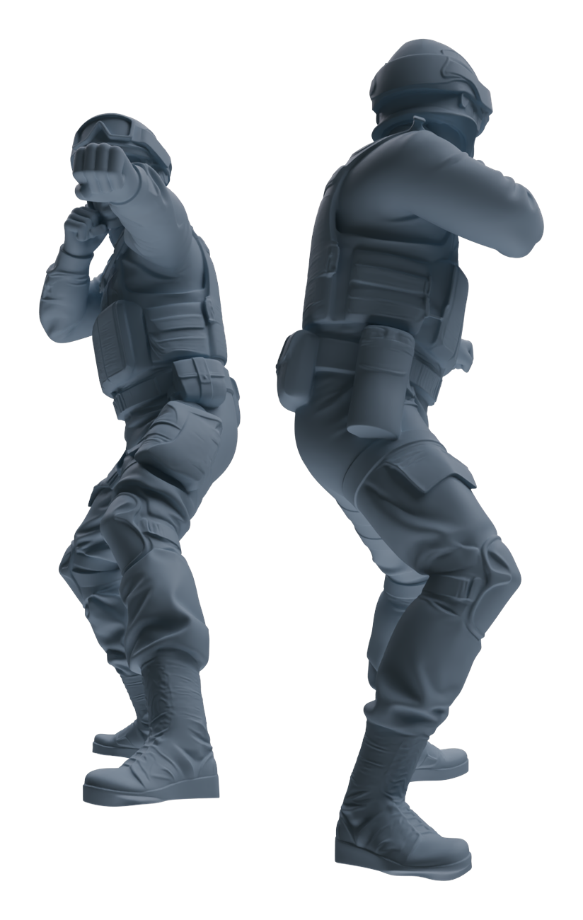 Detail view of MRY-SFW LYGR632 Modern Airborne Division Six-Person Combat Model