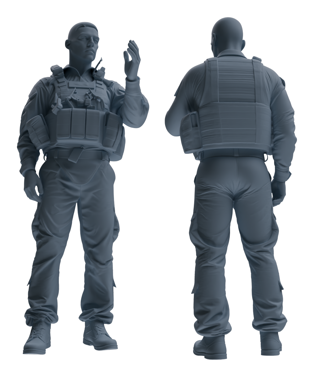 Detail view of MRY-SFW LYGR622 Modern U.S. Army Six-Person Daily 2 Model