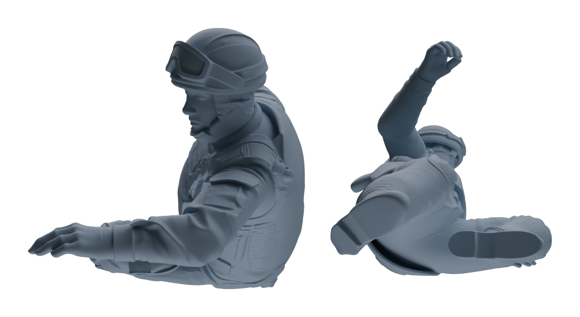 Detail view of MRY-SFW LYGR627 Modern Airborne Division Seven-Person Training Model