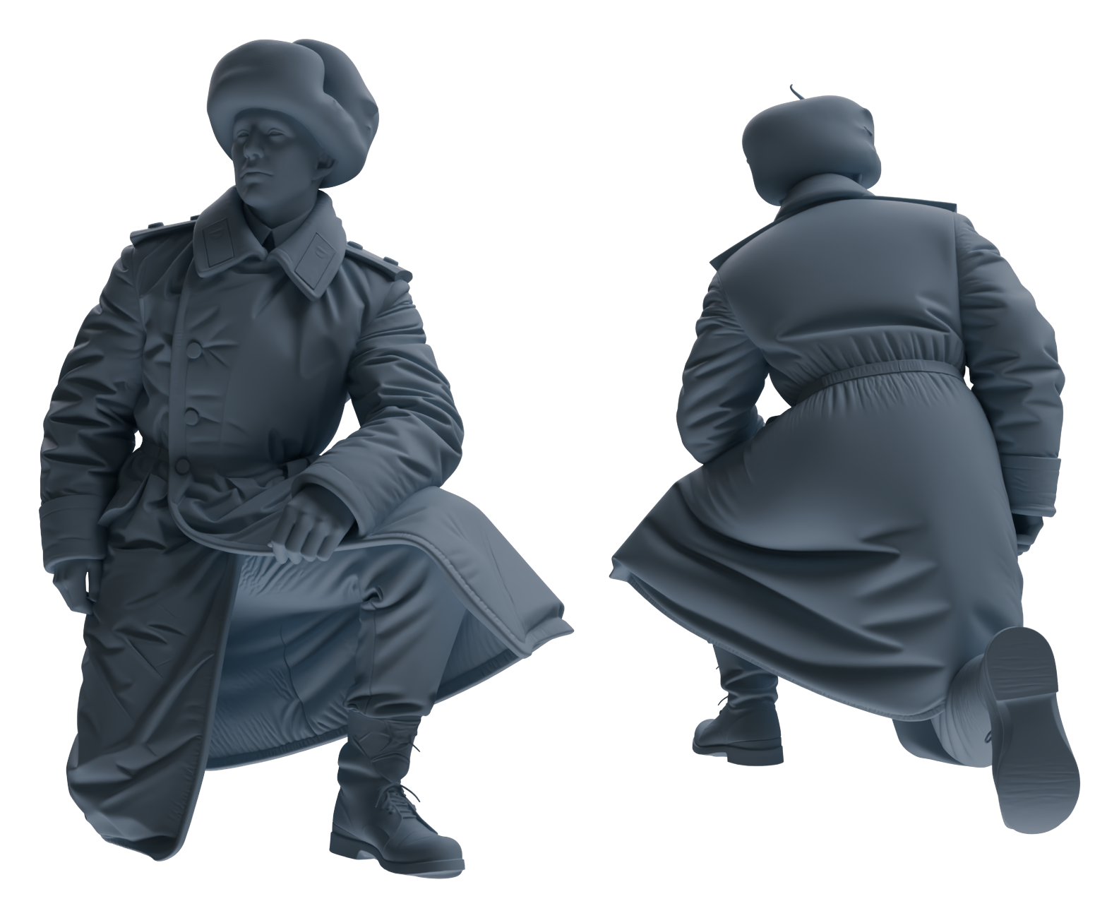 Detail view of MRY-SFW LYGR644 WWII Soviet Union Six-Person Daily Routine Model