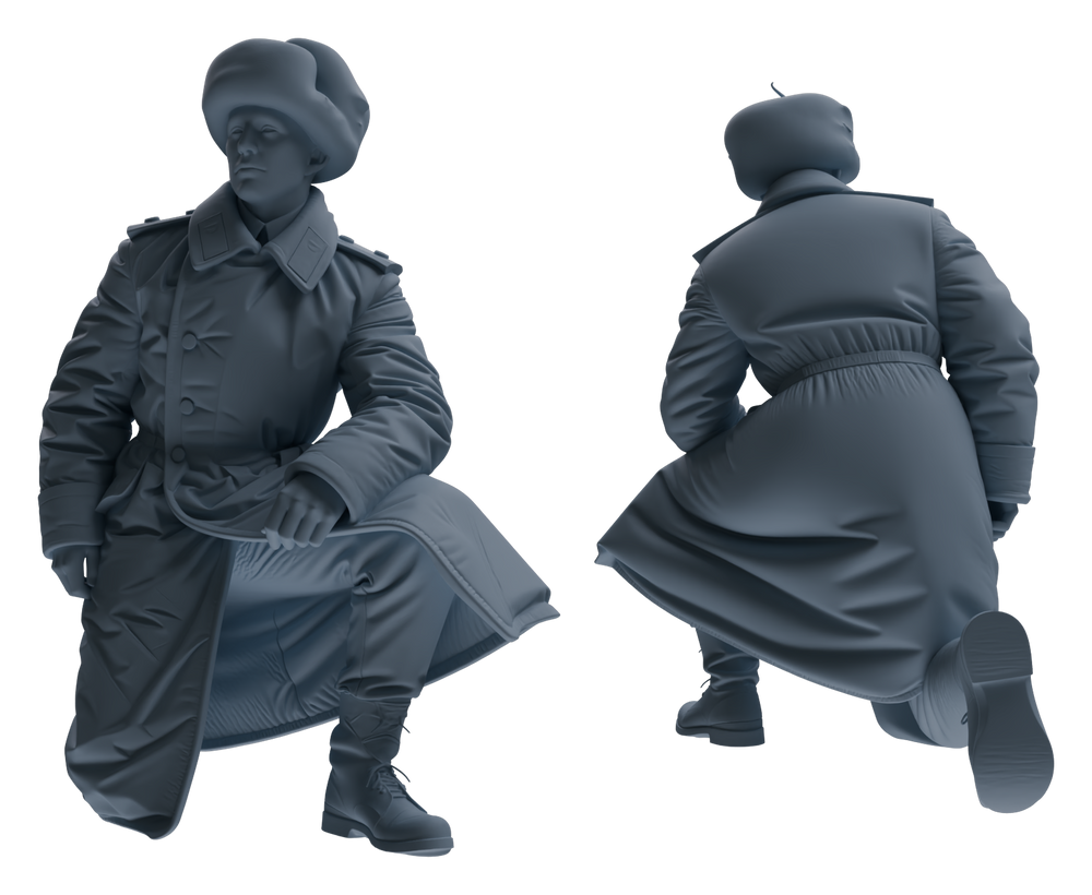 Detail view of MRY-SFW LYGR644 WWII Soviet Union Six-Person Daily Routine Model