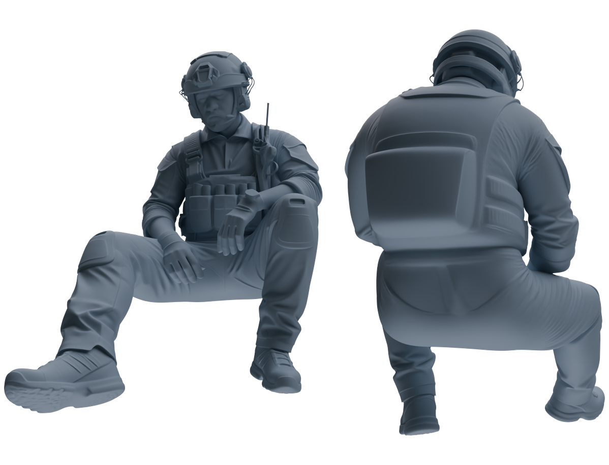 MRY-SFW SSTR035 Miniatures Soldier Model Kit 1993 Mogadishu Black Hawk Helicopter Soldier Resting Six-Person Group