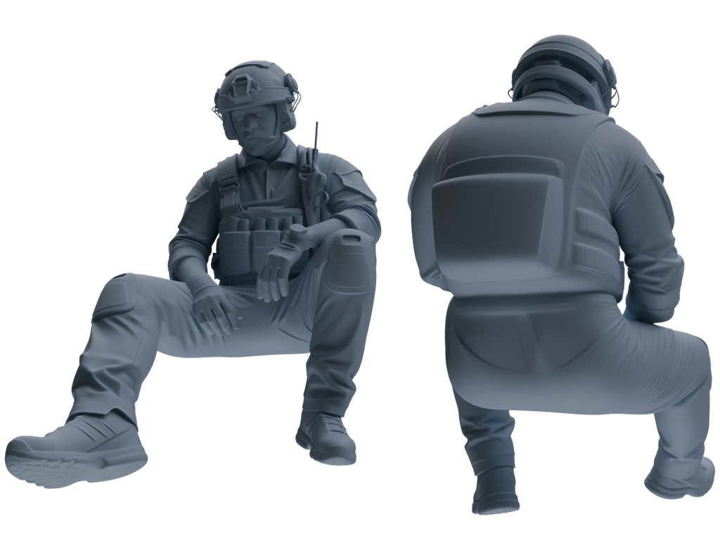 MRY-SFW SSTR035 Miniatures Soldier Model Kit 1993 Mogadishu Black Hawk Helicopter Soldier Resting Six-Person Group