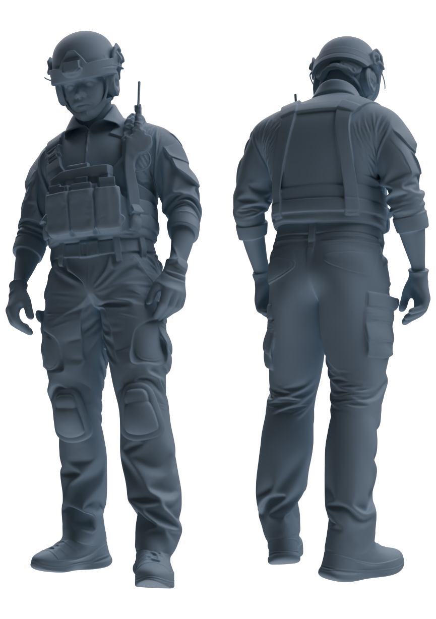 MRY-SFW SSTR032 Miniatures Soldier Model Kit 1993 Mogadishu Black Hawk Helicopter Soldier Praying Six-Person Group