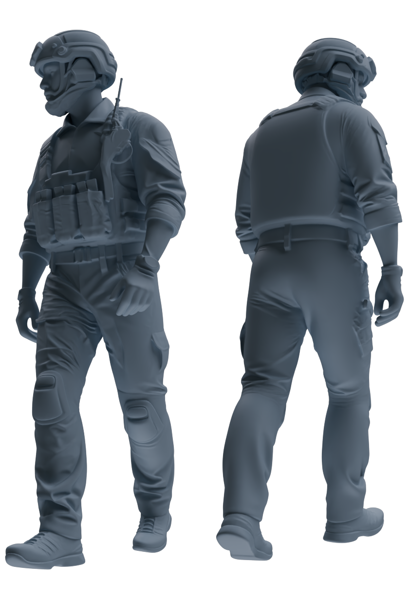 MRY-SFW SSTR036 Miniatures Soldier Model Kit 1993 Mogadishu Black Hawk Helicopter Soldier Patrol Six-Person Group