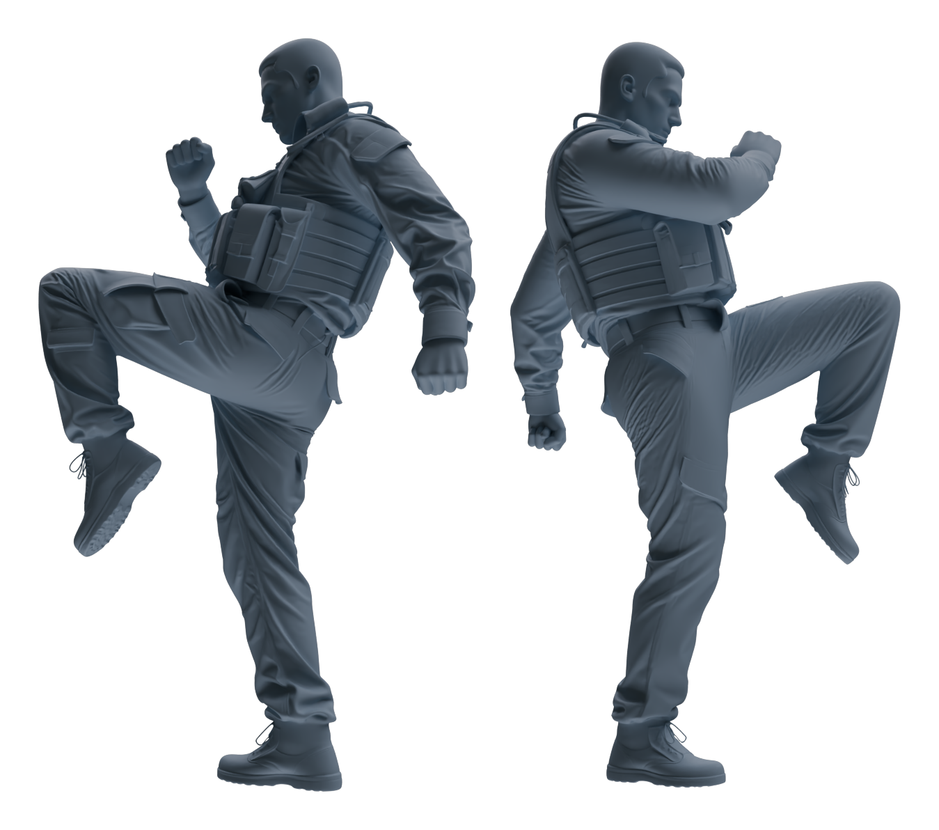 Detail view of MRY-SFW LYGR624 Modern U.S. Army Five-Person Combat Model