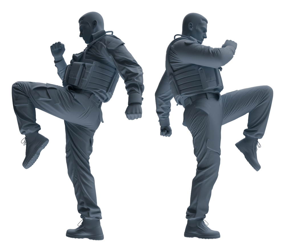 Detail view of MRY-SFW LYGR624 Modern U.S. Army Five-Person Combat Model