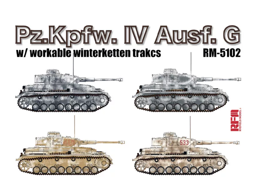 RYEFIELD 5102 1/35 PZ.KPFW.IV AUSF.G W/WORKAHLE WINTERKETTEN TRAKCS