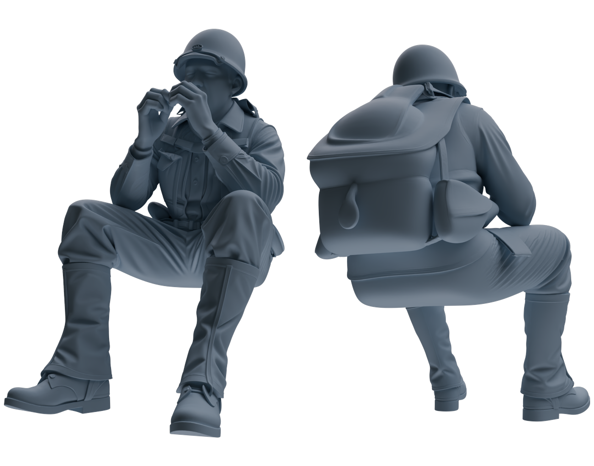 MRY-SFW SSTR068 Miniatures Soldier Model Kit Saving Ryan in Normandy WWII U.S. Army Six-Person Eating Group