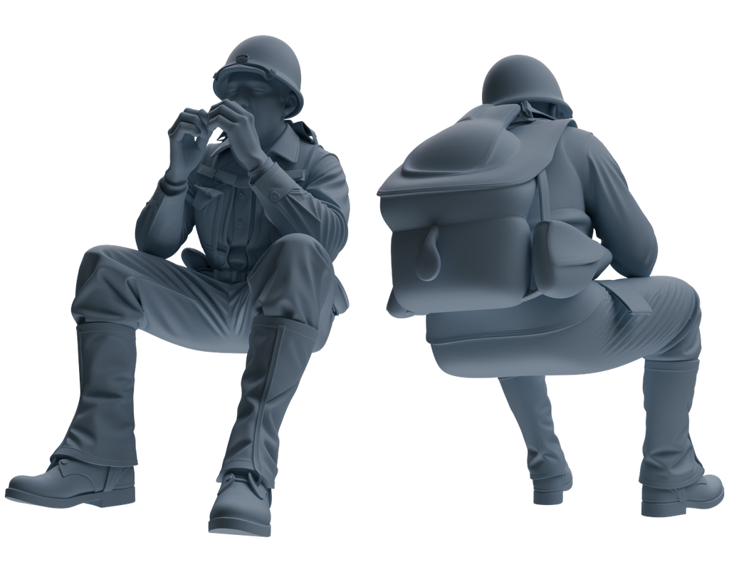 MRY-SFW SSTR068 Miniatures Soldier Model Kit Saving Ryan in Normandy WWII U.S. Army Six-Person Eating Group