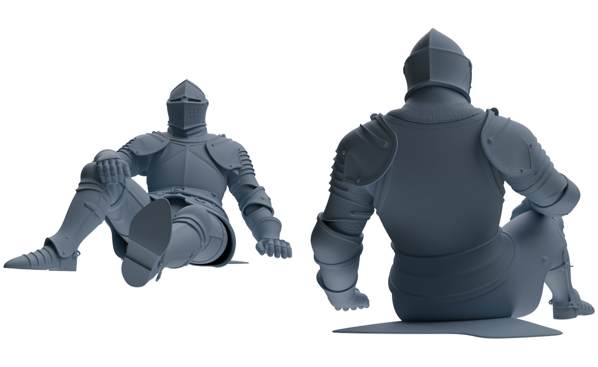 MRY-SFW SSTR095 Miniatures Soldier Model Kit Medieval Knight Six-Person Rest Group 2