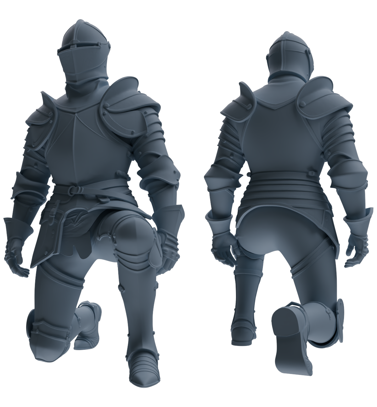 MRY-SFW SSTR083 Miniatures Soldier Model Kit Medieval Knight Without Helmet Five-Person Proclamation Group
