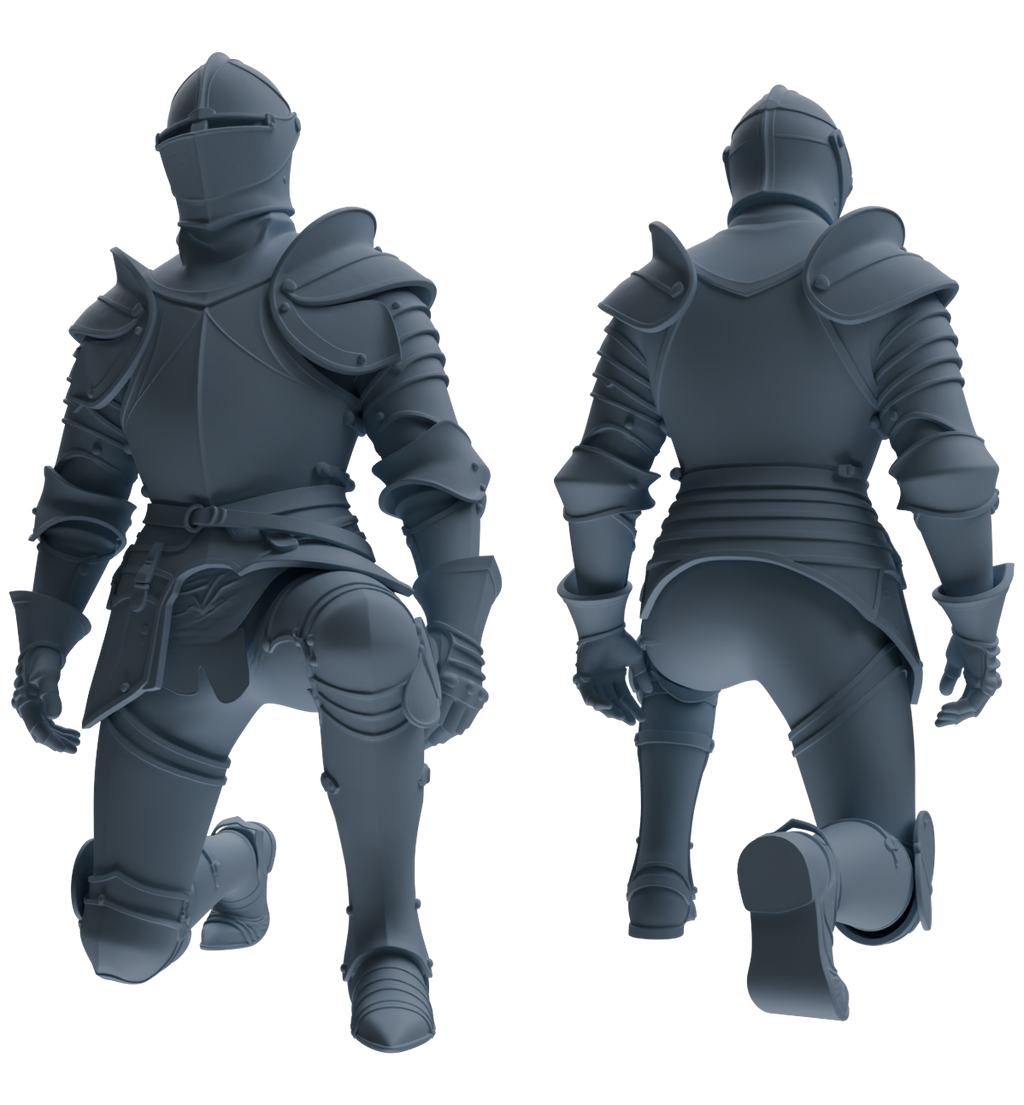 MRY-SFW SSTR083 Miniatures Soldier Model Kit Medieval Knight Without Helmet Five-Person Proclamation Group