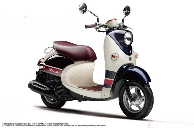Aoshima 1/12 Scale The Bike(60) Model Scooter Kit Yamaha Vino 2013 Blue Beige — scale model kit