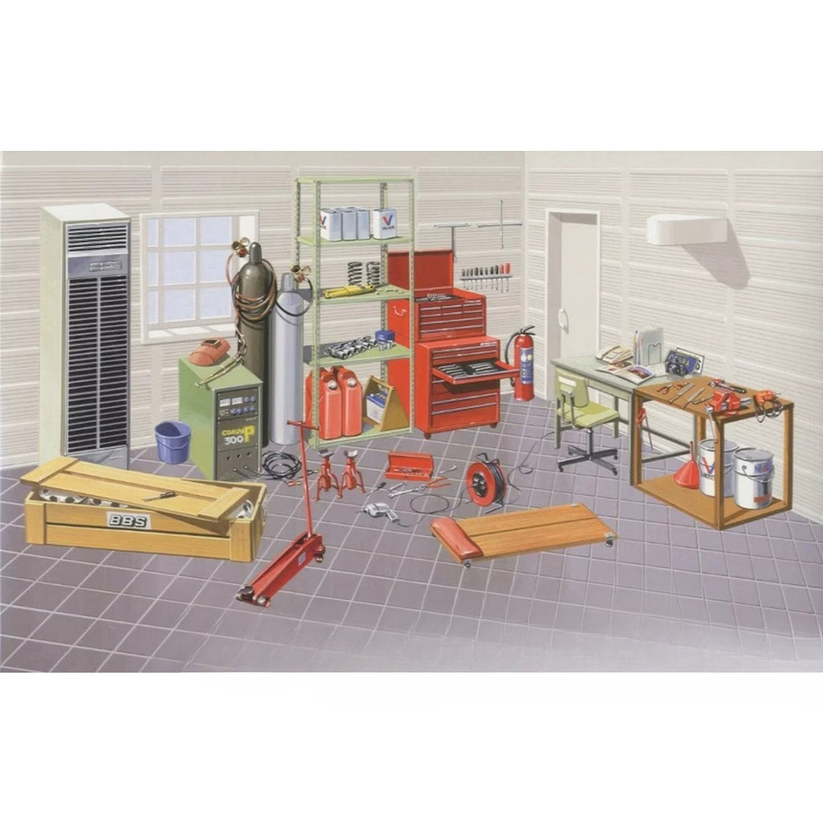 Fujimi 11668 1/24 scale model kit warehouse tools garage accessories