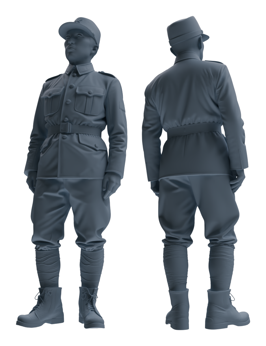 Detail view of MRY-SFW LYGR636 WWII Japanese Army Seven-Person Daily Routine 2 Model