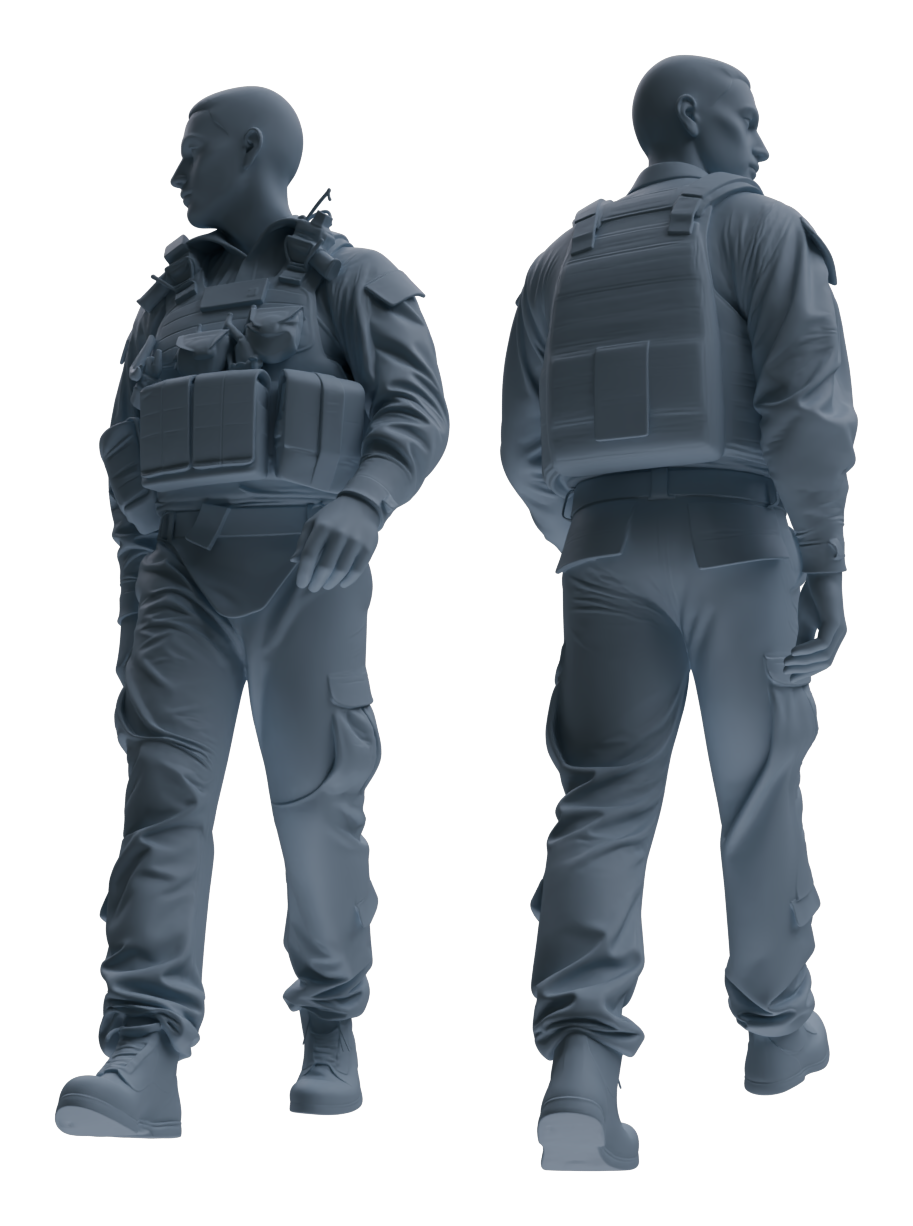 Detail view of MRY-SFW LYGR623 Modern U.S. Army Six-Person Daily Model