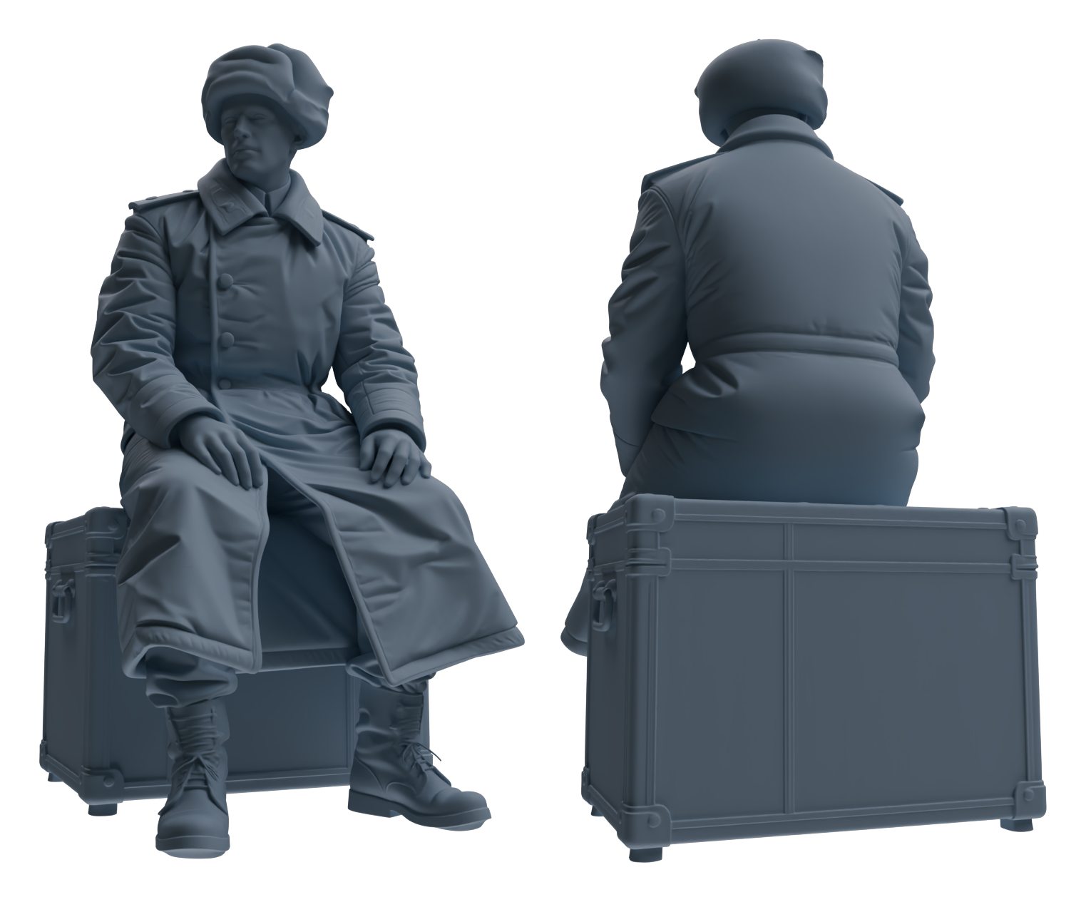 Detail view of MRY-SFW LYGR646 WWII Soviet Union Six-Person Rest Group Model