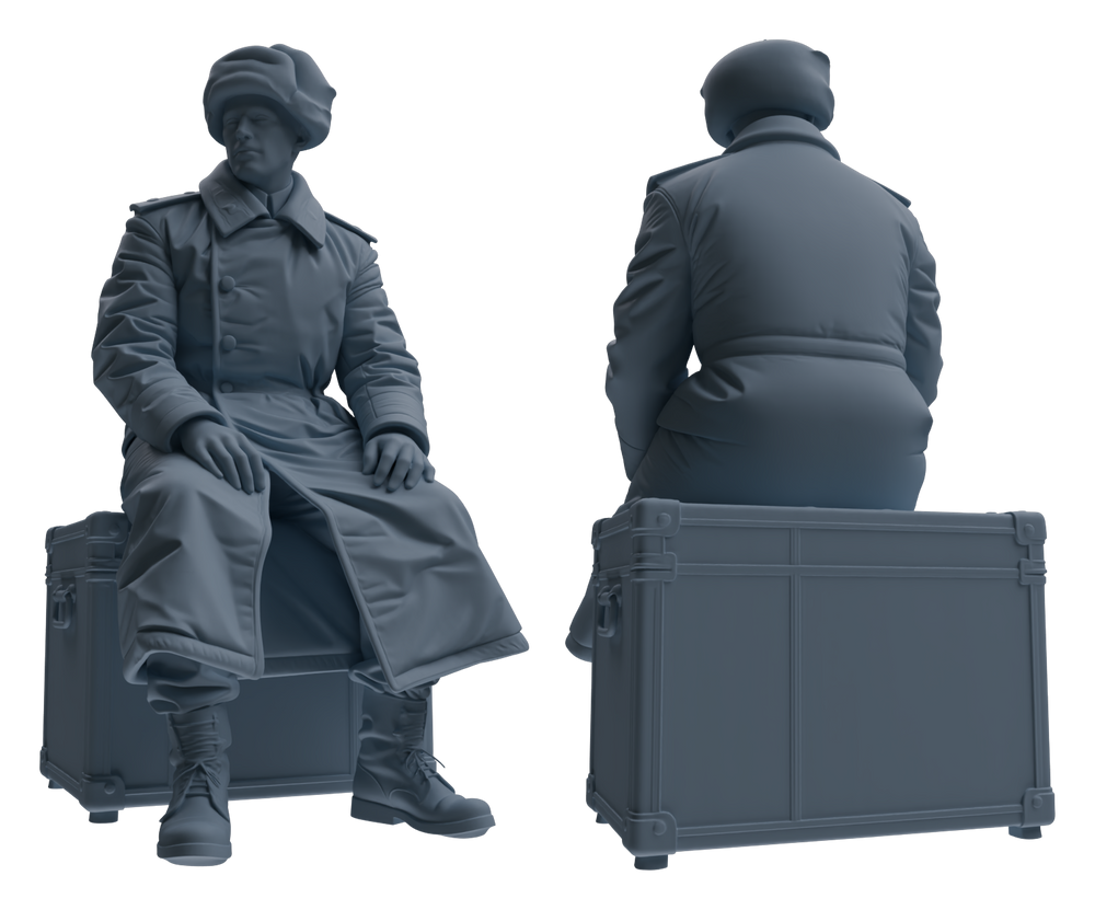 Detail view of MRY-SFW LYGR646 WWII Soviet Union Six-Person Rest Group Model