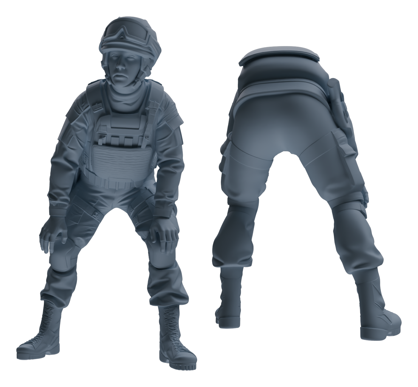 Detail view of MRY-SFW LYGR629 Modern Airborne Division Seven-Person Daily Routine 3 Model
