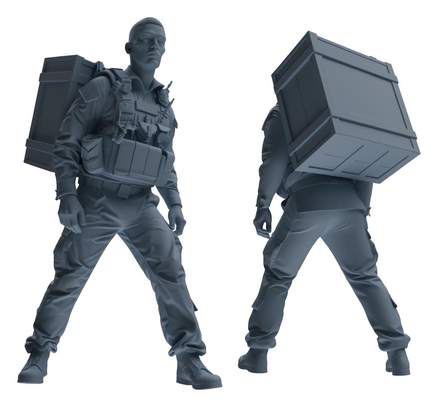 Detail view of MRY-SFW LYGR625 Modern U.S. Army Seven-Person Carrying Model