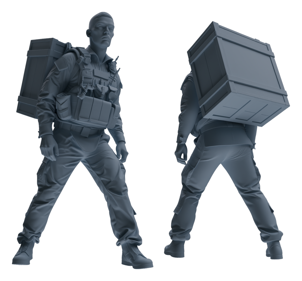 Detail view of MRY-SFW LYGR625 Modern U.S. Army Seven-Person Carrying Model