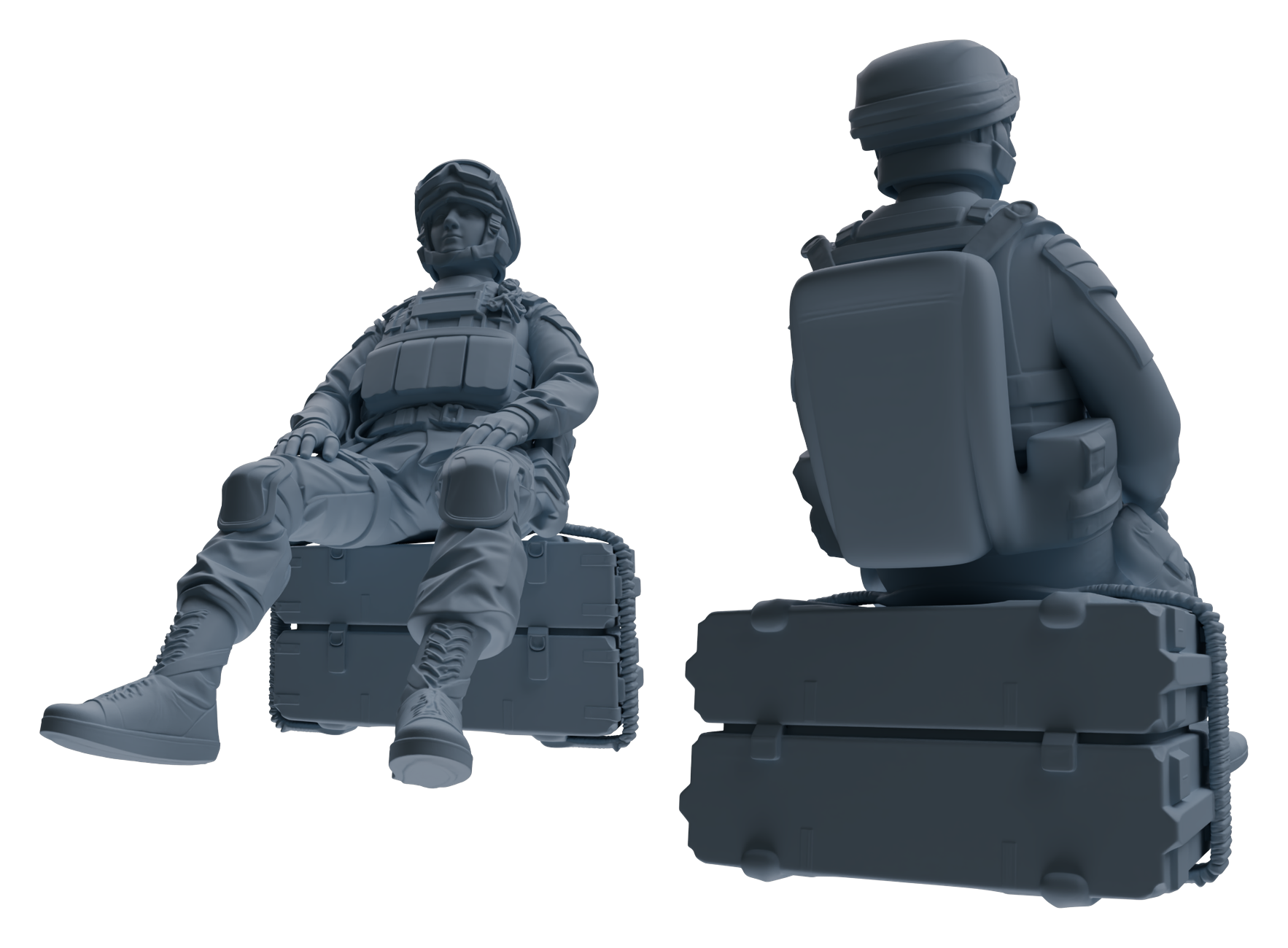 Detail view of MRY-SFW LYGR628 Modern Airborne Division Six-Person Rest Model
