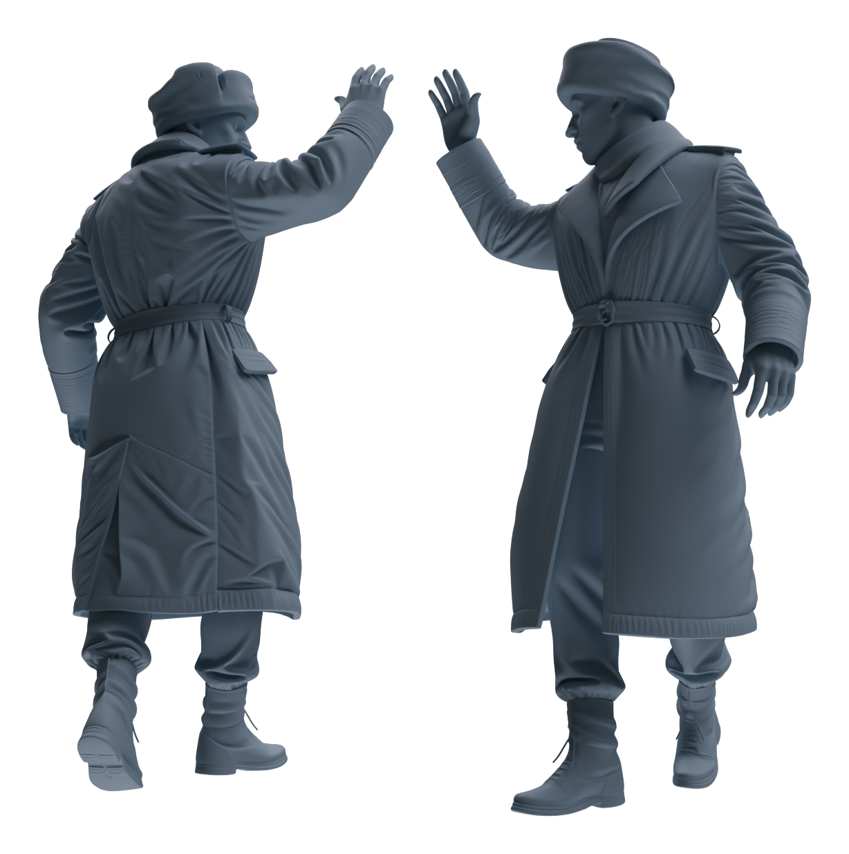 Detail view of MRY-SFW LYGR645 WWII Soviet Union Five-Person Ambush Group Model
