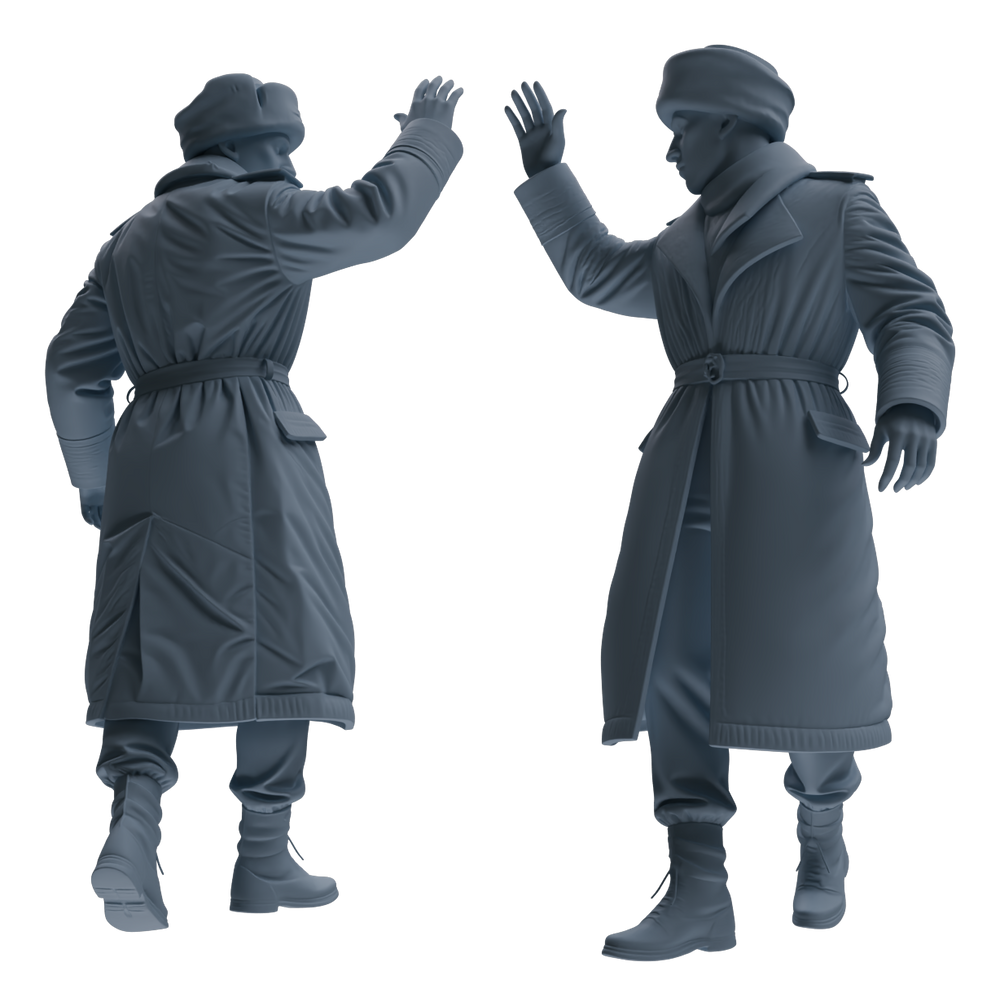 Detail view of MRY-SFW LYGR645 WWII Soviet Union Five-Person Ambush Group Model
