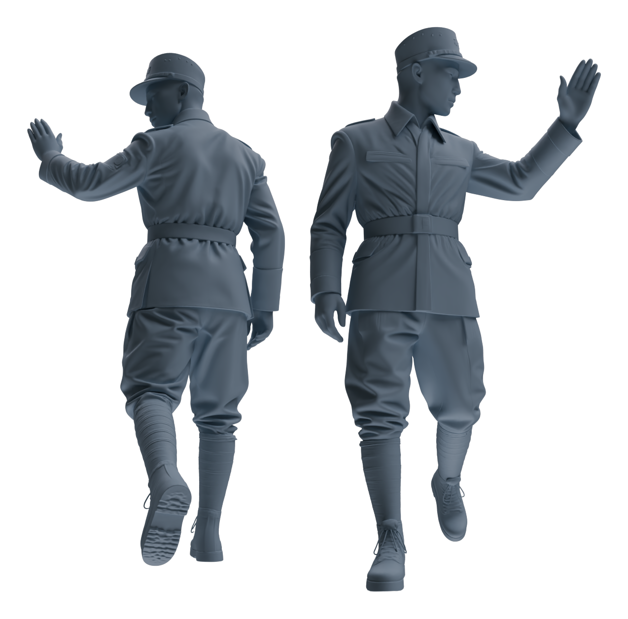 Detail view of MRY-SFW LYGR638 WWII Japanese Army Six-Person Ambush Group Model
