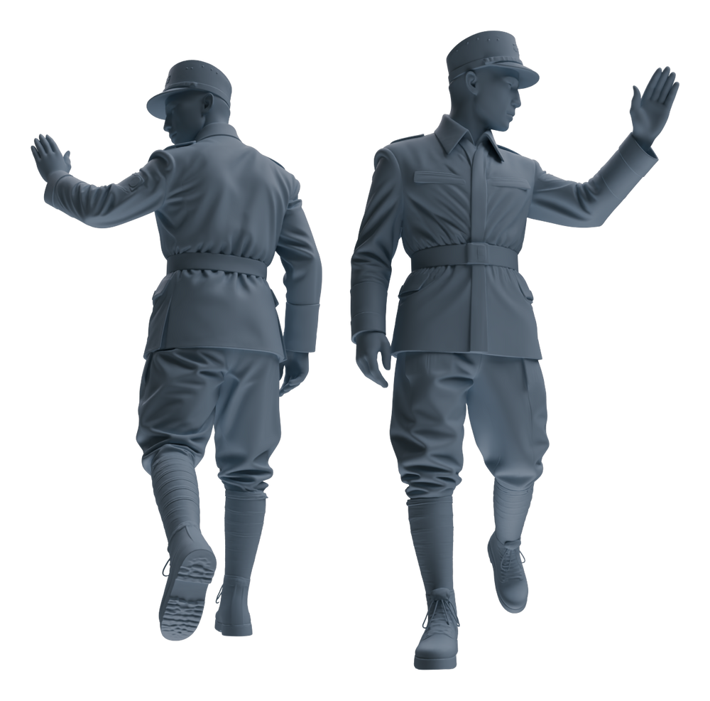 Detail view of MRY-SFW LYGR638 WWII Japanese Army Six-Person Ambush Group Model