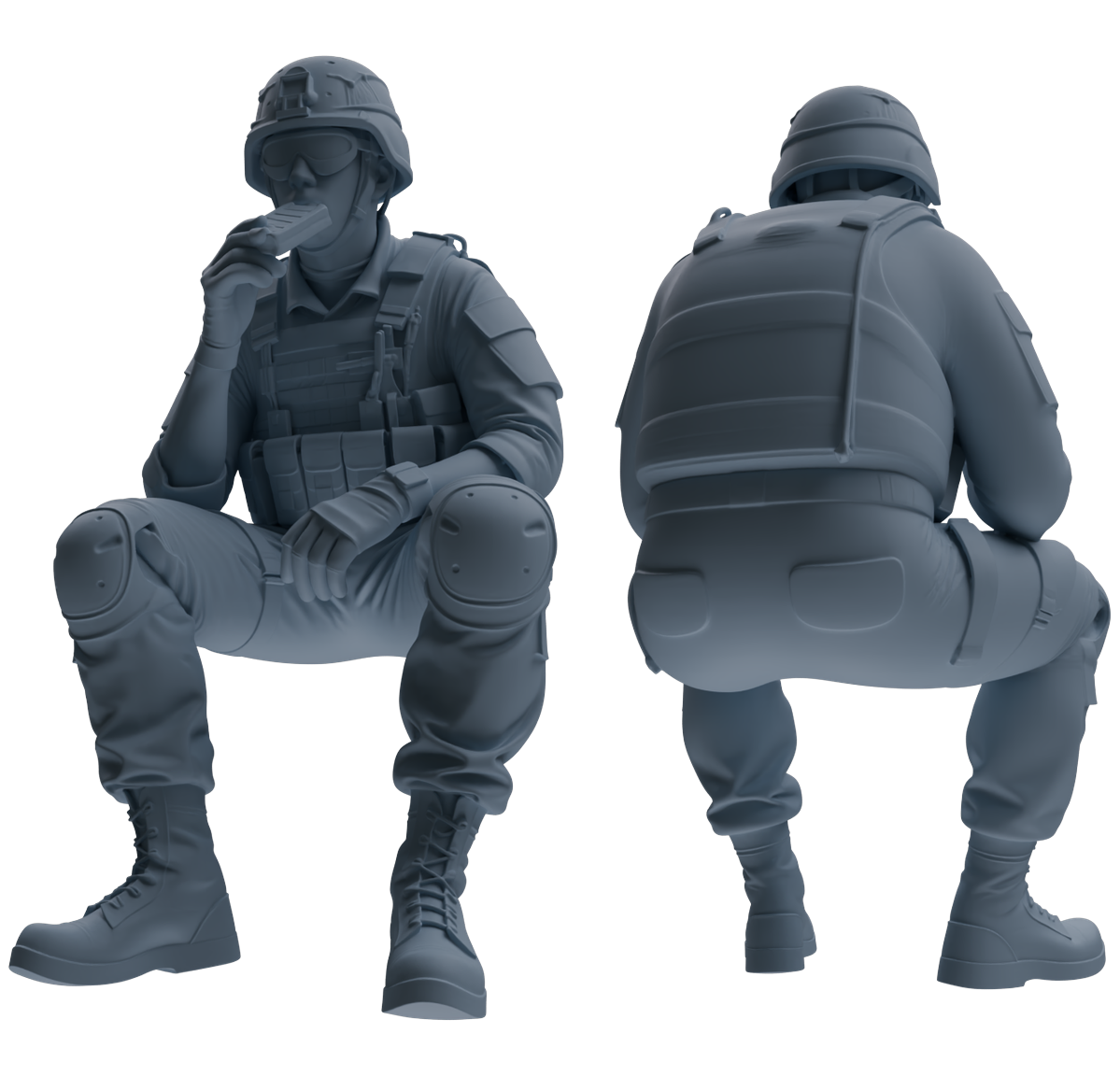 MRY-SFW SSTR028 Miniatures Soldier Model Kit 1993 Mogadishu Black Hawk Helicopter Soldier Eating Six-Person Group
