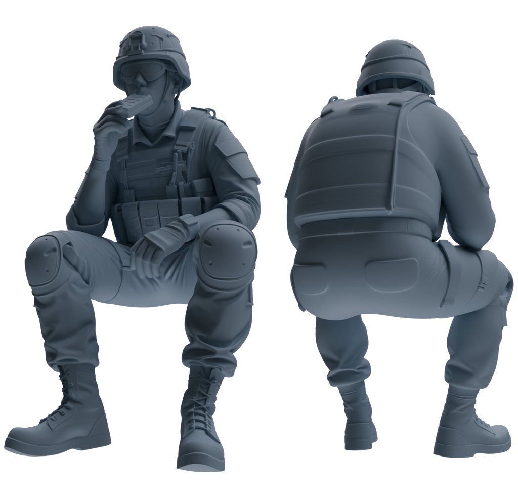 MRY-SFW SSTR028 Miniatures Soldier Model Kit 1993 Mogadishu Black Hawk Helicopter Soldier Eating Six-Person Group