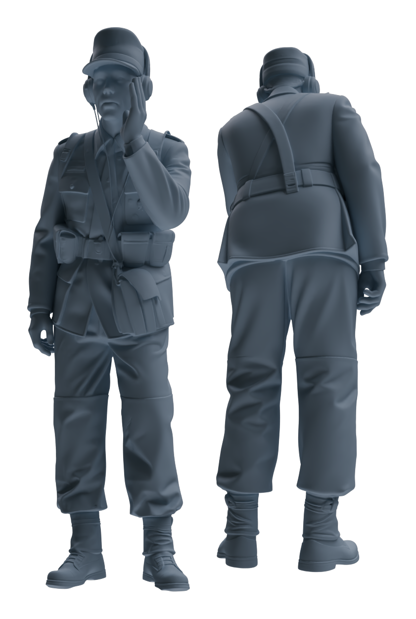 Detail view of MRY-SFW LYGR650 WWII Mine Soldier Seven-Person Daily Routine 2 Model
