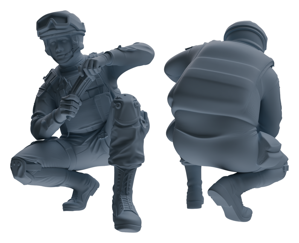 Detail view of MRY-SFW LYGR627 Modern Airborne Division Seven-Person Training Model