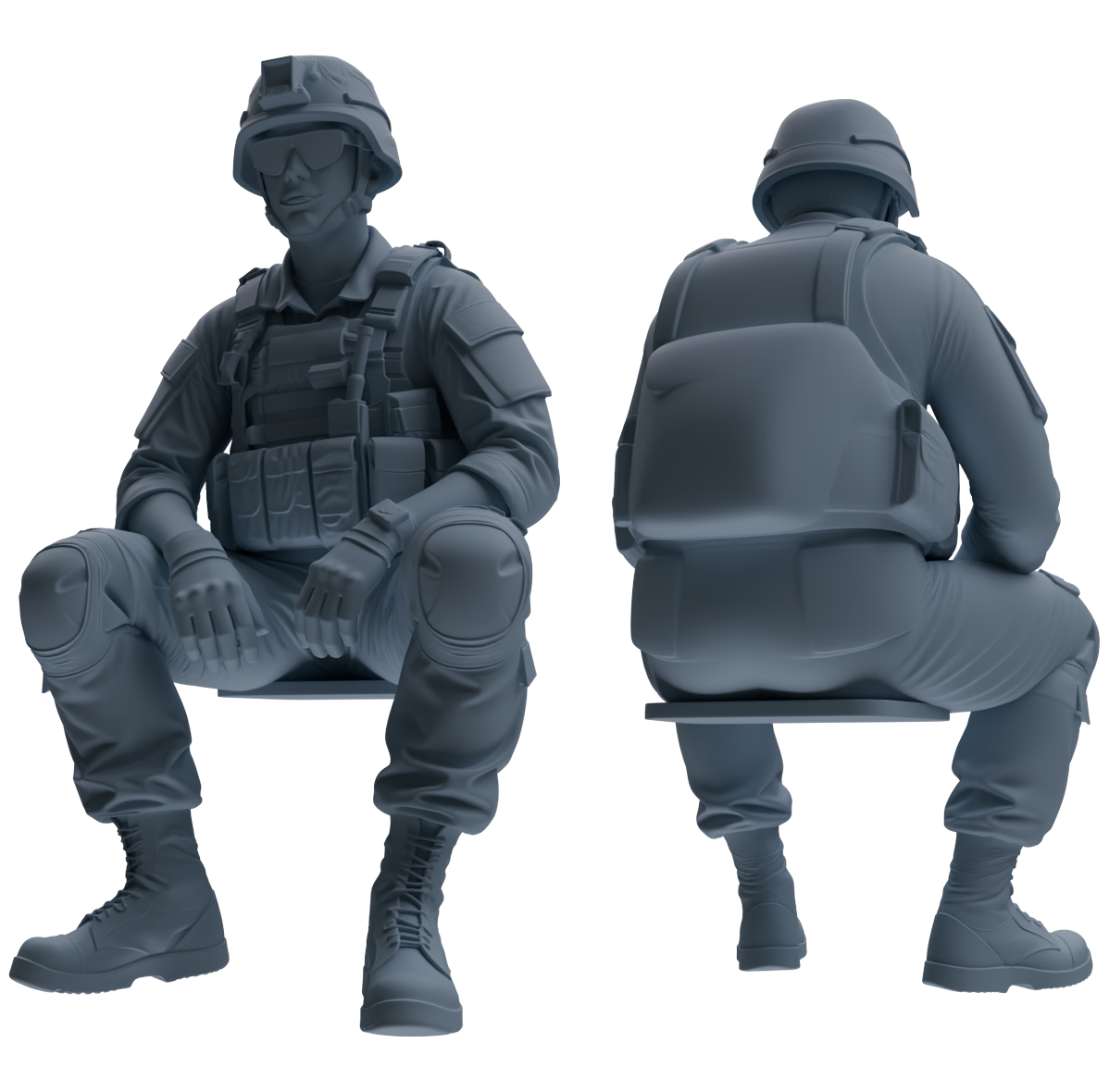 MRY-SFW SSTR035 Miniatures Soldier Model Kit 1993 Mogadishu Black Hawk Helicopter Soldier Resting Six-Person Group