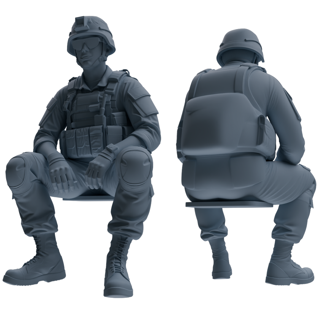 MRY-SFW SSTR035 Miniatures Soldier Model Kit 1993 Mogadishu Black Hawk Helicopter Soldier Resting Six-Person Group