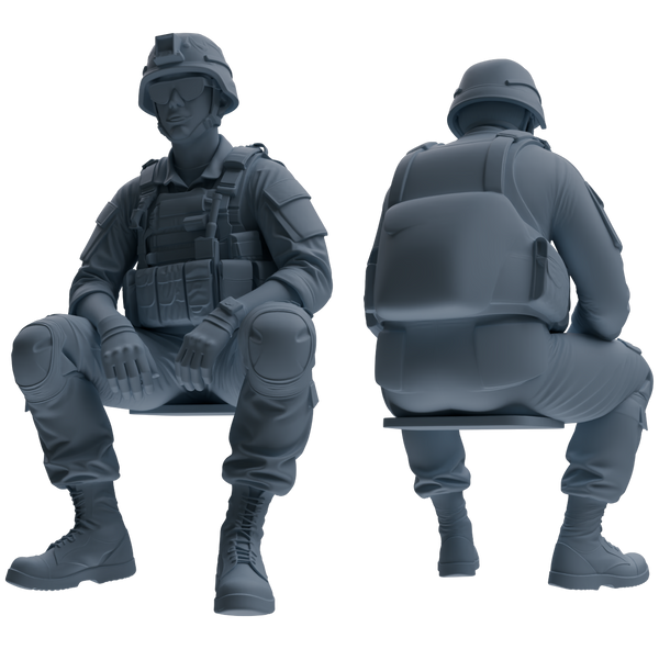 MRY-SFW SSTR035 Miniatures Soldier Model Kit 1993 Mogadishu Black Hawk Helicopter Soldier Resting Six-Person Group