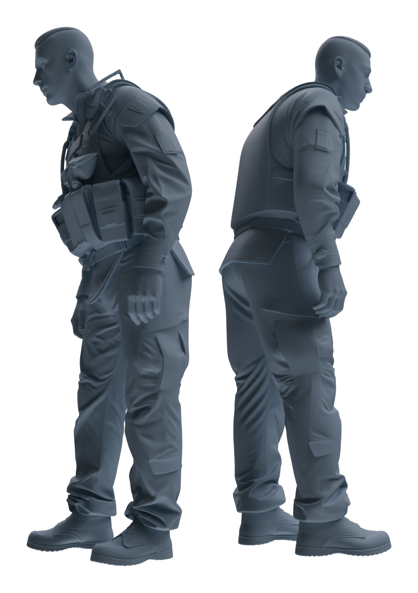 Detail view of MRY-SFW LYGR622 Modern U.S. Army Six-Person Daily 2 Model